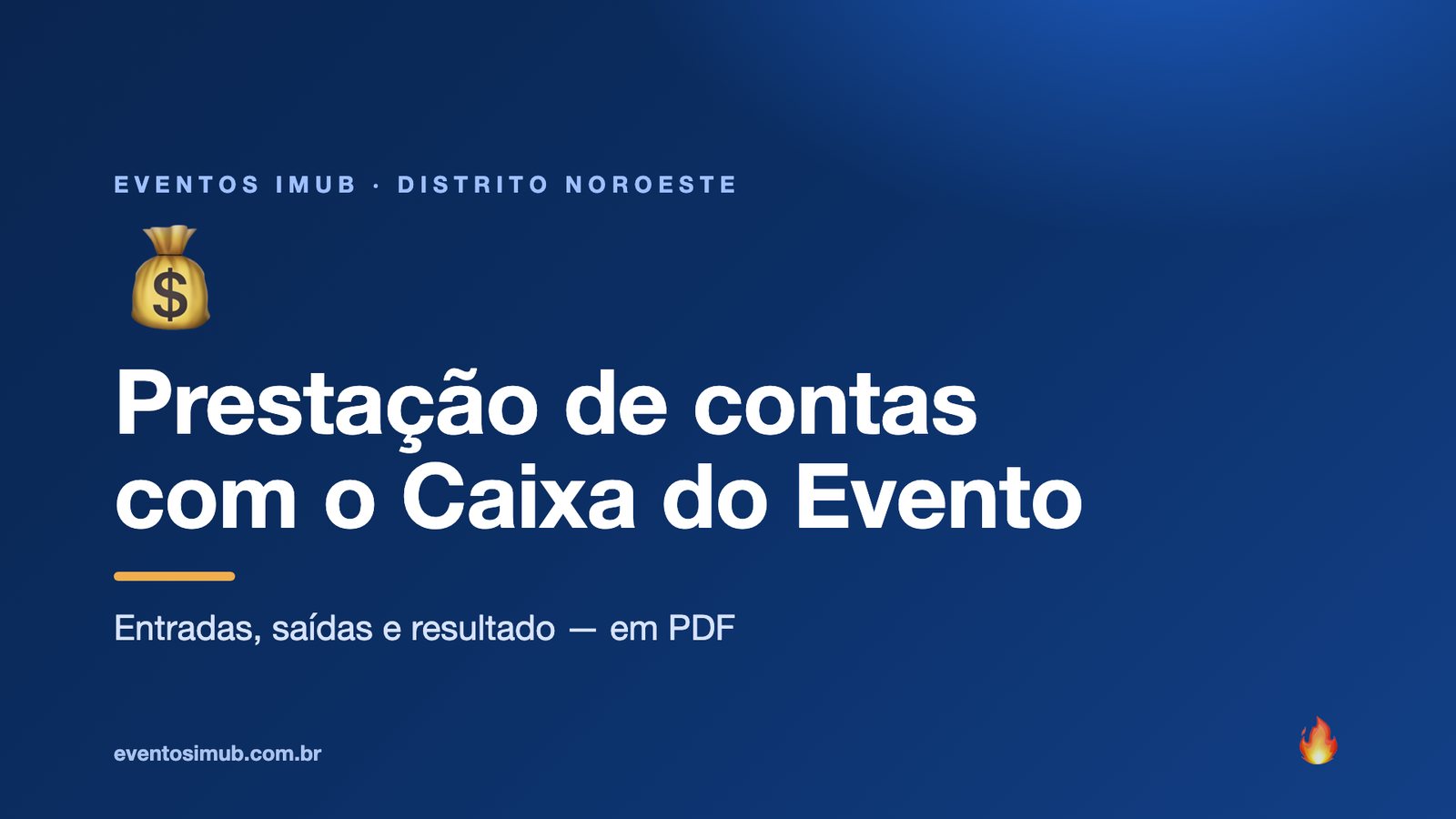 Prestação de contas transparente com o Caixa do Evento