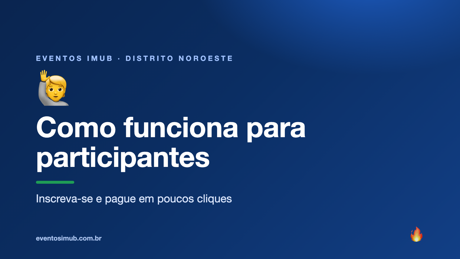 Como o Eventos IMUB funciona para os participantes
